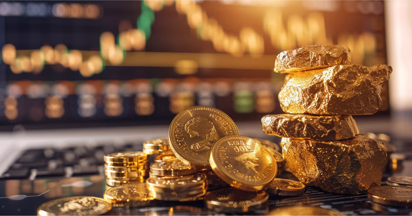 Gold coins and stocks